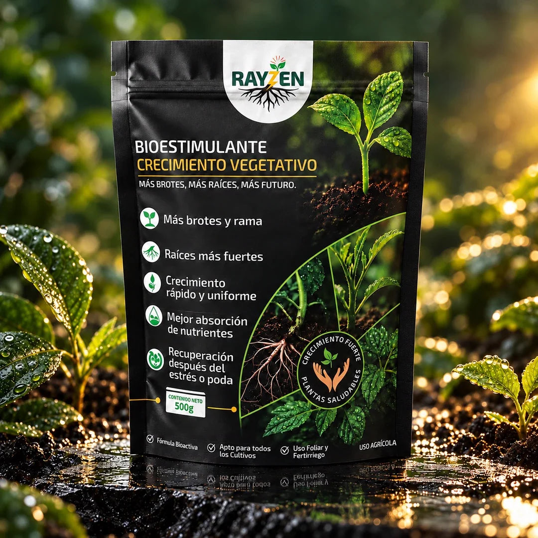 Bolsa de Rayzen Bioestimulante Crecimiento Vegetativo entre plantas